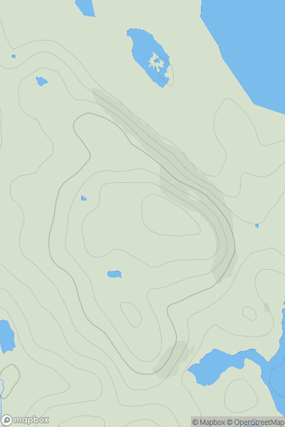 Thumbnail image for Cnoc Fionn Loch [Lochinver to Ullapool] showing contour plot for surrounding peak
